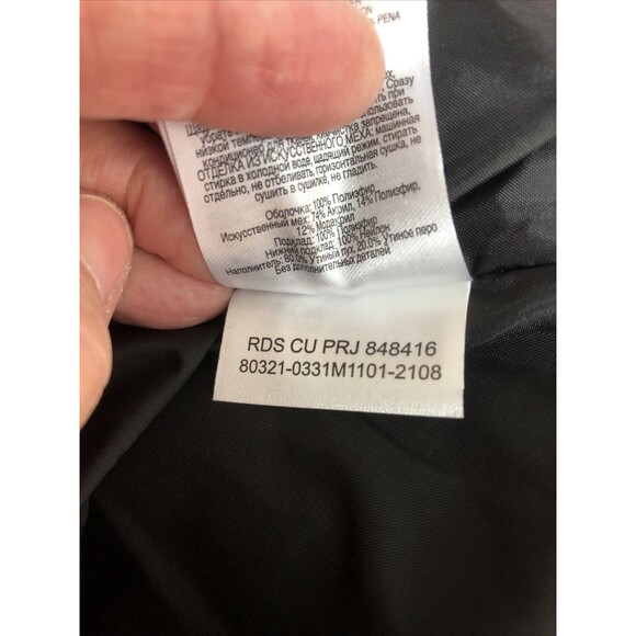 Columbia Women's MEDIUM L ay D Down II Omni Heat Jacket BLACK With Gray Fur EUC - Picture 12 of 16